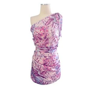BTFL-LIFE Floral One-Shoulder Dress Mini Dress Sz S